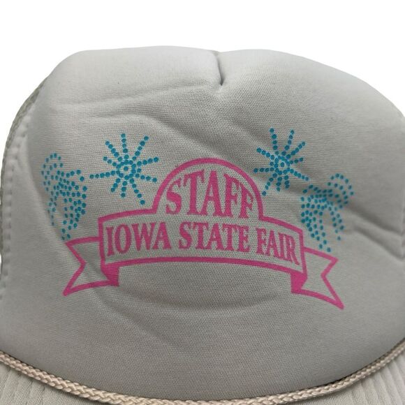 VTG 90s Iowa State Fair Foam Mesh Trucker Hat - Picture 2 of 10
